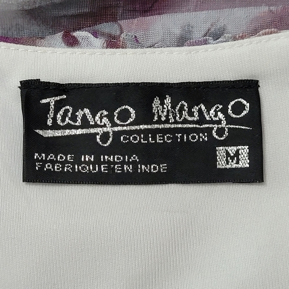 𝅺TANGO Mango Ruffled Rag Scoop Cut Midi Dress - Picture 7 of 9